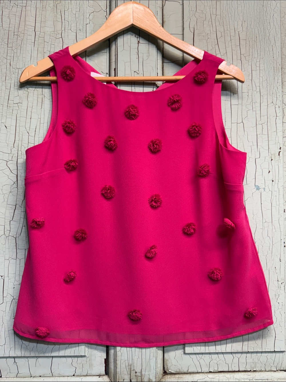 RSVP by Talbots Pink Pom Pom Sleeveless Top